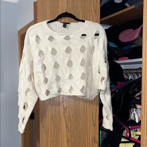 Forever 21 Cream Cut-Out Sweater
